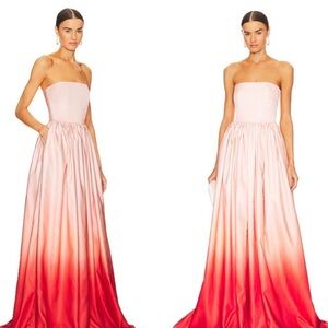 Sau Lee teigen gown in blush red ombre